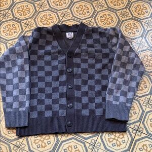 GAP Checkered Cardigan Sweater boys 8. Super cute.